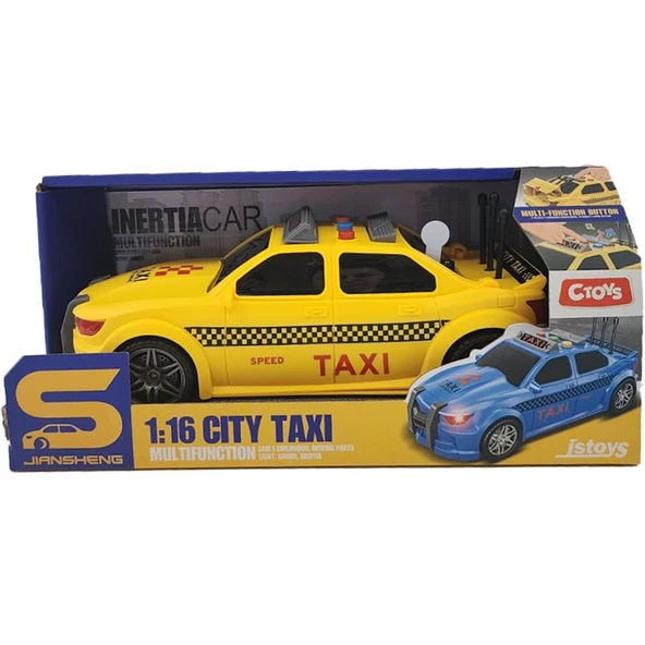 Ctoy Oyuncak  Işıklı ve Sesli Sürtmeli Taxi JS124D ürün görseli 1