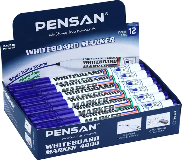Pensan Tahta Kalemi Yuvarlak Uçlu Mavi 4800-1 (12 Li Paket) ürün görseli 1