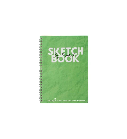 Fanart Academy Sketch Book Eskiz Çizim Defteri 120 Gr Spiralli 50 Yaprak A5 Yeşil ürün görseli 1