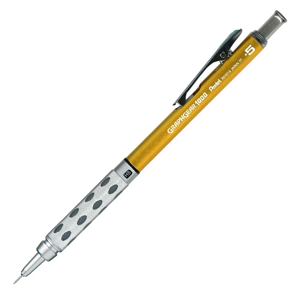 Pentel 0.5 Metal Gövdeli Gizli Uç Teknik Çizim Ve Yazı Versatil Kalem Sarı Pg1015C-Xx ürün görseli 1