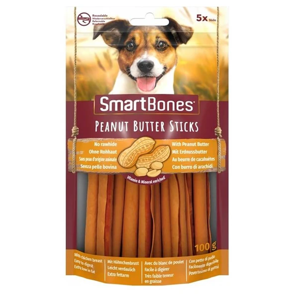 Smart Bones Fıstık Ezmeli Sticks Köpek Ödülü 5li 100 Gr ürün görseli 1