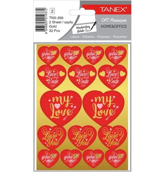 Tanex Gold Kalp Etiketi-6 2 Adet Tnx-356 (10 Lu Paket ürün görseli 1