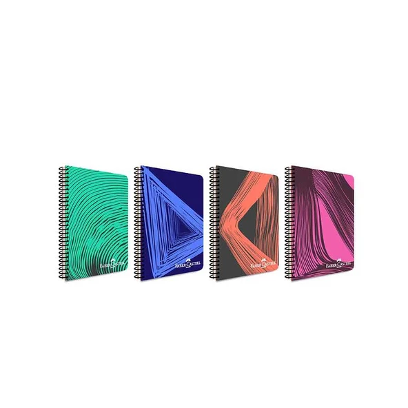 Faber-Castell Spiralli Defter Plastik Kapak Waves 80 Yaprak Kareli (4 Lü Paket) ürün görseli 1