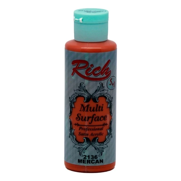 Rich Akrilik Boya Multi Surface 120 Cc Mercan 120-2136 ürün görseli 1