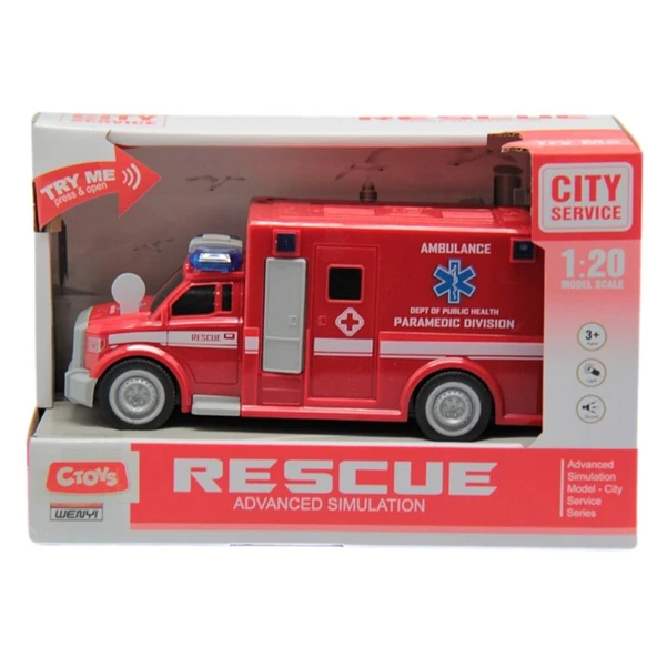 Ctoy Oyuncak Sesli Ve Pilli Ambulans 1:20 WY670B ürün görseli 1