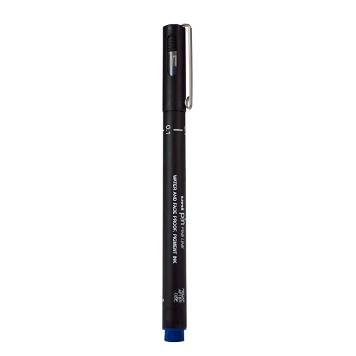 Uni-Ball Pin-0.1 Fine Line Akrilik Uçlu Çizim Kalemi Mavi Pin01-200 (12 Li Paket) ürün görseli 1