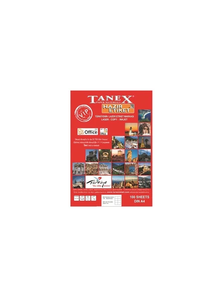 Tanex Laser Etiket 79X20 Mm 100 Lü Paket Tw-2506 ürün görseli 1