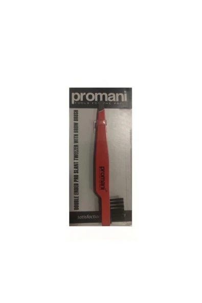 Promani Pr-929 Eğik Uçlu Kaş Fırçalı Cımbız ürün görseli 1