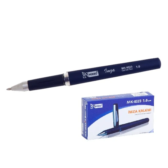 Mikro Roller Kalem Jel Bilye Uçlu 1.0 Mm Mavi İmza Kalemi Mk-8526 (12 Li Paket) ürün görseli 1