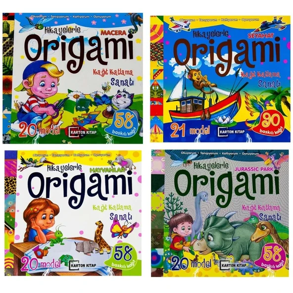 4E Origami Çocuklar İçin 4 Kitap Set Karton 153-00-0287 ürün görseli 1