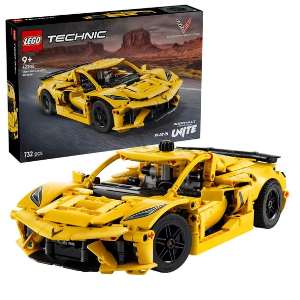 Lego Oyuncak Technic Chevrolet Corvette Stingray 42205 - 9 Yaş ve Üzeri Çocuklar için Spor Araba İçeren Oyuncak Yapım Seti (732 Parça) ürün görseli 1