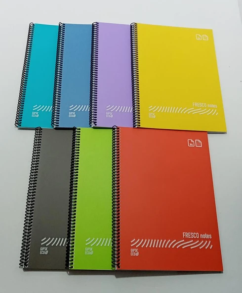 Gıpta Fresco A4 Spiralli Düz Plastik Defter 60 Yaprak Kareli 4931 (12 Li Paket) ürün görseli 1
