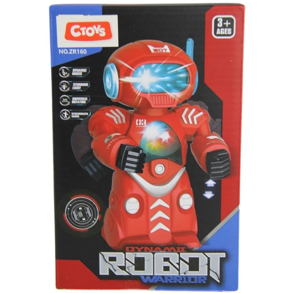 Ctoy Oyuncak Işıklı Sesli Dans Edebilen ve 360 Derece Dönen Robot Zr160 (Karışık Renk 1 Adet) ürün görseli 1