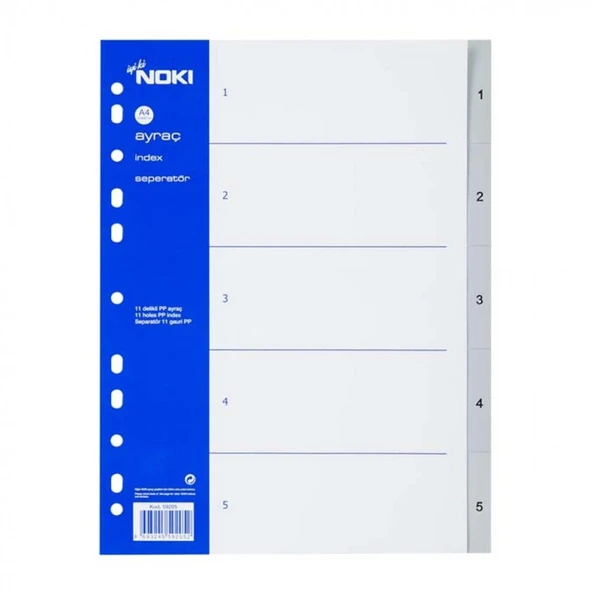 Noki A4 Seperatör 1-5 Rakamlı Plastik (10 Paket) 59205 ürün görseli 1