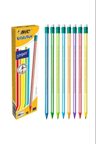 Bic Kurşun Kalem Silgili Evolution Strip 646 (12 Li Paket) ürün görseli 1