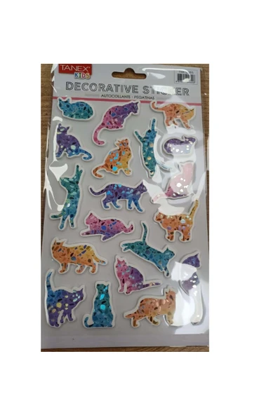 Tanex Kedi Serisi Puffy Etiketi Stickers Tnx-25355 ürün görseli 1