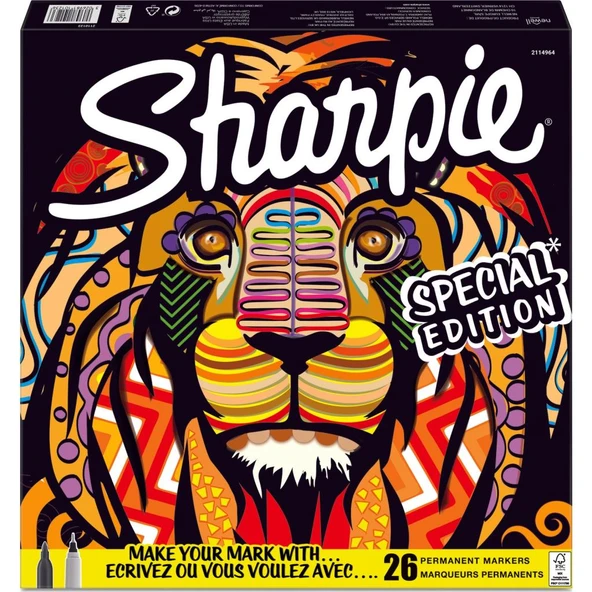 Sharpie Fine Permanent Markör Kalem 26 Renk Aslan 2110123 ürün görseli 1