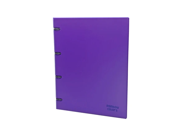 Önder Rainbow Colors 4 Halkalı Klasör A4 Pvc Mor 122-22 ürün görseli 1