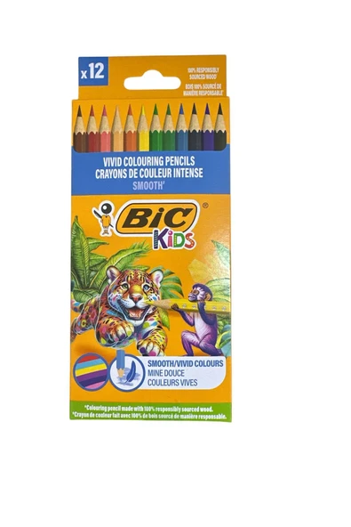 Bic Kidssmooth Kuru Boya Kalemi 12 Renk 525786 ürün görseli 1