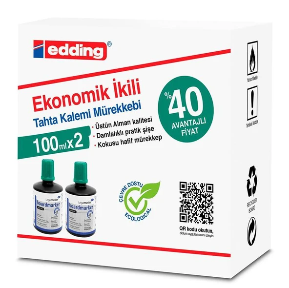 Legamaster Tahta Kalem Mürekkebi Ekonomik 100 Ml Yeşil (2 Li Paket) ürün görseli 1