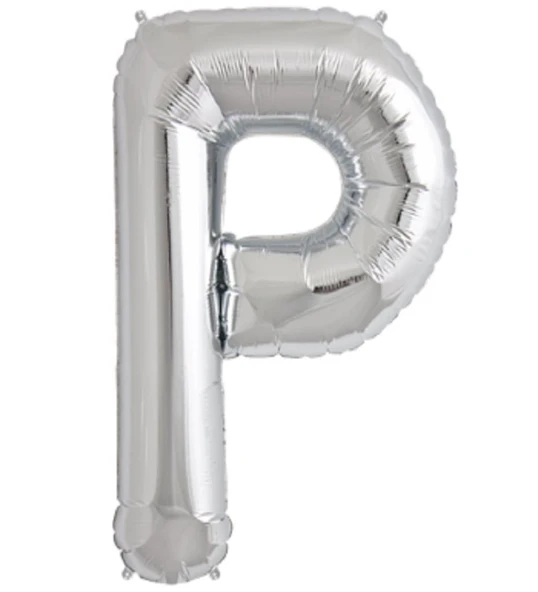 Nedi Folyo Balon 100 Cm Harf Şişirilmemiş Gümüş (P Harfi) 01360 ürün görseli 1