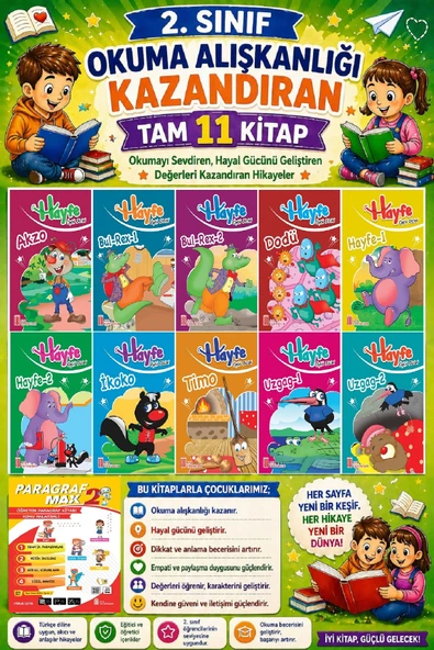 2. Sınıf Okuma Alışkanlığı Kazandıran Okumayı Sevdiren Tam 11 Kitap - 13 ürün görseli 1