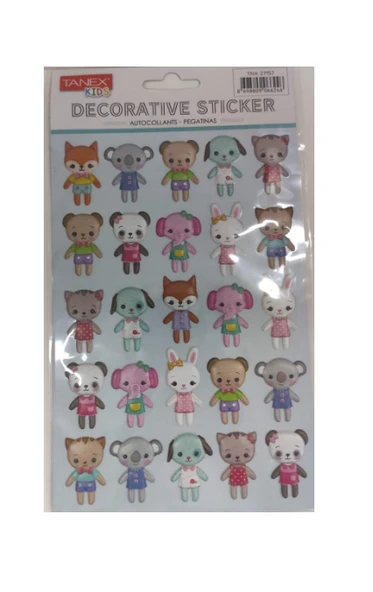 Tanex Puffy Çocuk Hayvanlar Serisi Stickers Tnx-27157 ürün görseli 1