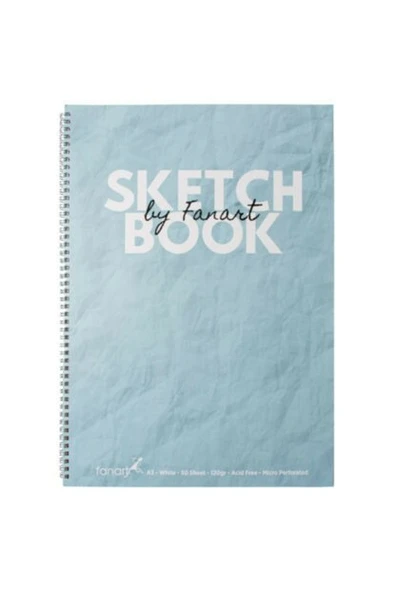 Fanart Academy Sketch Book Eskiz Çizim Defteri 120 Gr Spiralli 50 Yaprak A4 Turkuaz ürün görseli 1