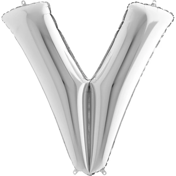 Nedi Folyo Balon 100 Cm Harf Şişirilmemiş Gümüş (V Harfi) 01363 ürün görseli 1