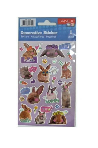 Tanex Puffy İnstagram Tavşanları Serisi Stickers Tnx-27226 ürün görseli 1