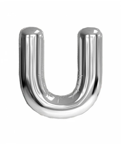 Nedi Folyo Balon 100 Cm Harf Şişirilmemiş Gümüş (U Harfi) 01362 ürün görseli 1