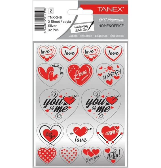 Tanex Silver Kalp Etiketi-6 2 Adet Tnx-346 (10 Lu Paket) ürün görseli 1