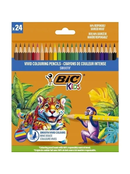 Bic Kids Smooth Kuru Boya Kalemi 24 Renk 525787 ürün görseli 1