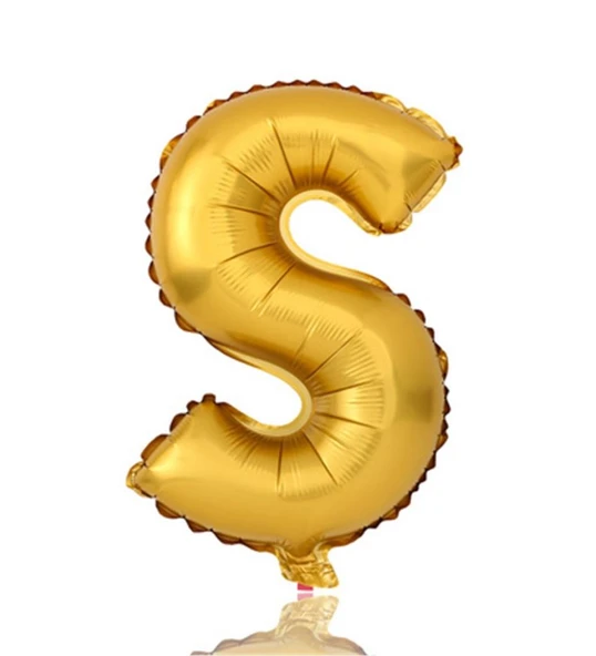 Nedi Folyo Balon 100 Cm Harf Şişirilmemiş Altın (S Harfi) 02142 ürün görseli 1
