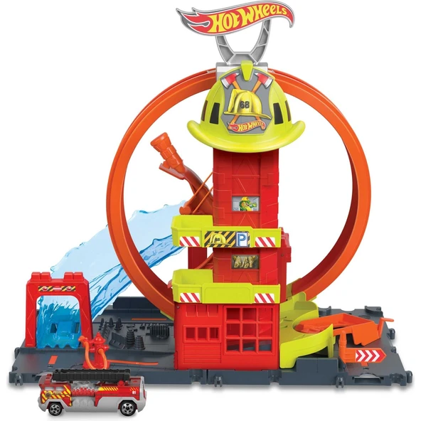 Mattel Oyuncak Hot Wheels Çember Pistli İtfaiye İstasyonu HKX41 ürün görseli 1