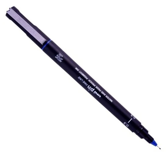 Uni-Ball Çizim Kalemi Akrilik Uçlu Fine Line Pin 0.3 Mm Mavi PIN-03-200 (12 Li Paket) ürün görseli 1