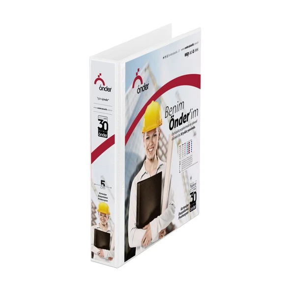 Önder A4 Sunum Klasörü 4 Halkalı 90 MM Beyaz 2019-5 ürün görseli 1