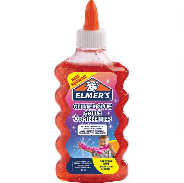 Elmer S Simli Sıvı Yapıştırıcı Kırmızı 177 Ml (Slime Yapıştırıcı) 2109489 ürün görseli 1