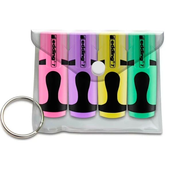 Edding Fosforlu Kalem Mini Pastel Renkler (4 Lü Poşet) Ed7P499Pas ürün görseli 1
