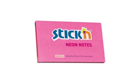 Hopax Stickn Yapışkanlı Not Kağıdı 76X127Mm Neon HE21169 (12 Li Paket) ürün görseli 1