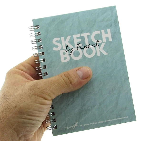 Fanart Academy Sketch Book Eskiz Çizim Defteri 120 Gr Spiralli 50 Yaprak A6 Turkuaz ürün görseli 1