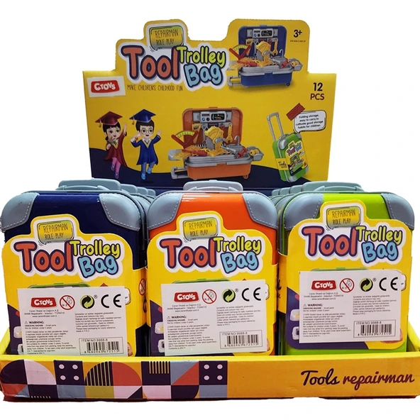 Ctoy Oyuncak Mini Çekçekli Tamir Çantası 9988-8 (Karışık Renk 1 Adet) ürün görseli 1