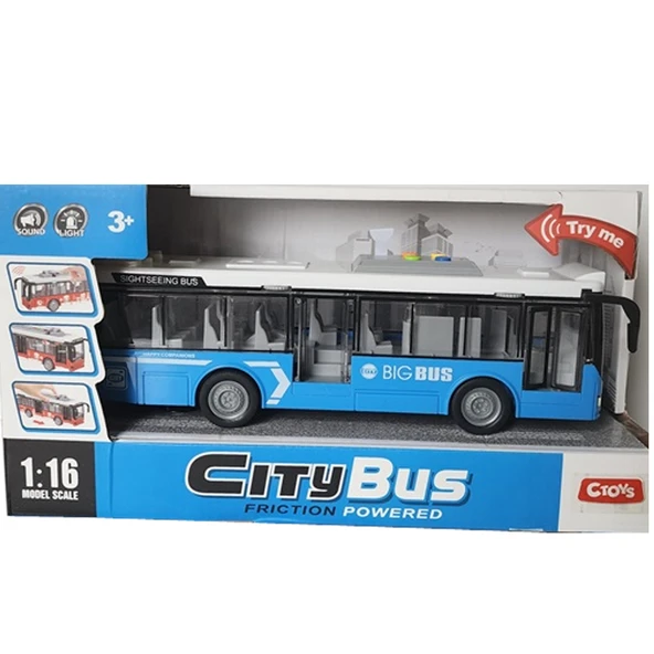 Ctoy Oyuncak  Işıklı ve Sesli Şehir Otobüsü 1:16 A1119-2 ürün görseli 1