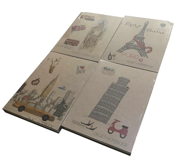 Liz Defter Kraft Kapak 20X28Cm Ayraçlı Defter Çizgili Defter 160 Yaprak Kf510Ç (1 Adet Karışık Renk) ürün görseli 1