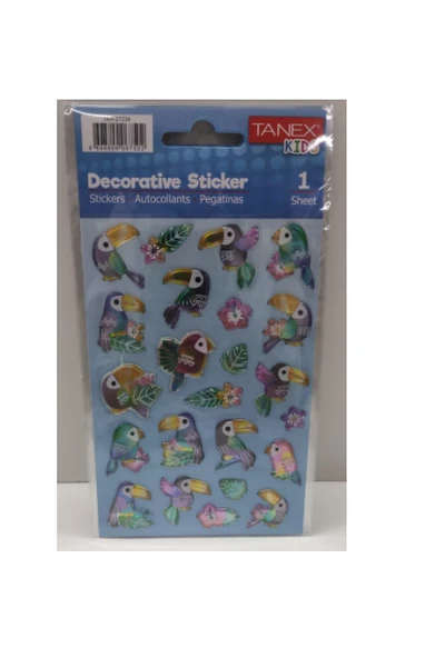 Tanex Puffy Toucan Kuş Serisi Stickers Tnx-27234 ürün görseli 1