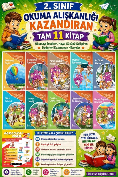2. Sınıf Okuma Alışkanlığı Kazandıran Okumayı Sevdiren Tam 11 Kitap - 14 ürün görseli 1