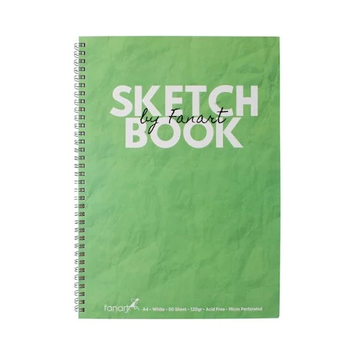Fanart Academy Sketch Book Eskiz Çizim Defteri 120 Gr Spiralli 50 Yaprak A4 Yeşil ürün görseli 1