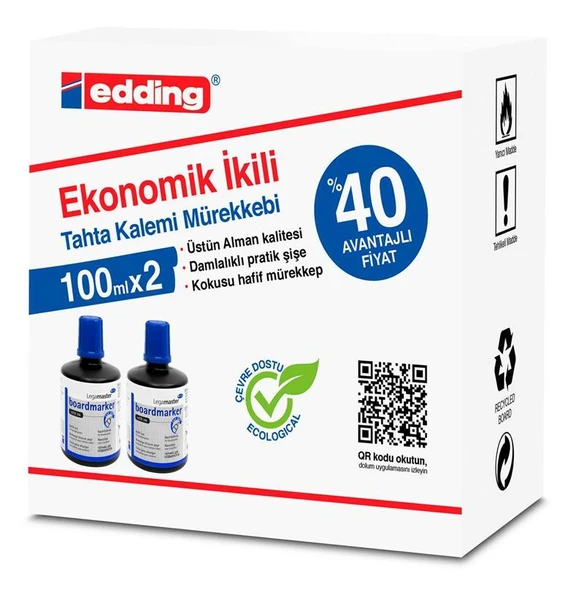 Legamaster Tahta Kalem Mürekkebi Ekonomik 100 Ml Mavi (2 Li Paket) ürün görseli 1