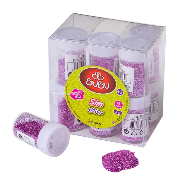Bu-Bu Sim Pembe Renk 8 Gram Pvc Kutu (12 Tüp) Bubu-Sm0007 ürün görseli 1