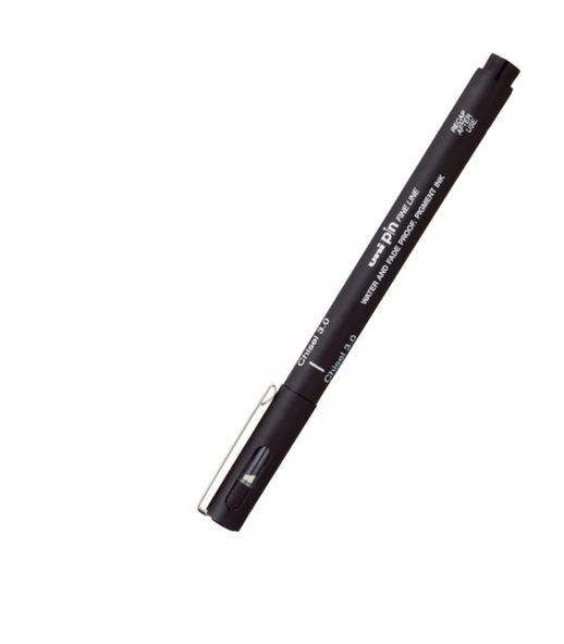Uni-Ball Pin 2.0 Fine Line Kesik Uçlu Kalem Fine Liner Drawing Pen Siyah PINCS2-200 (12 Li Paket) ürün görseli 1